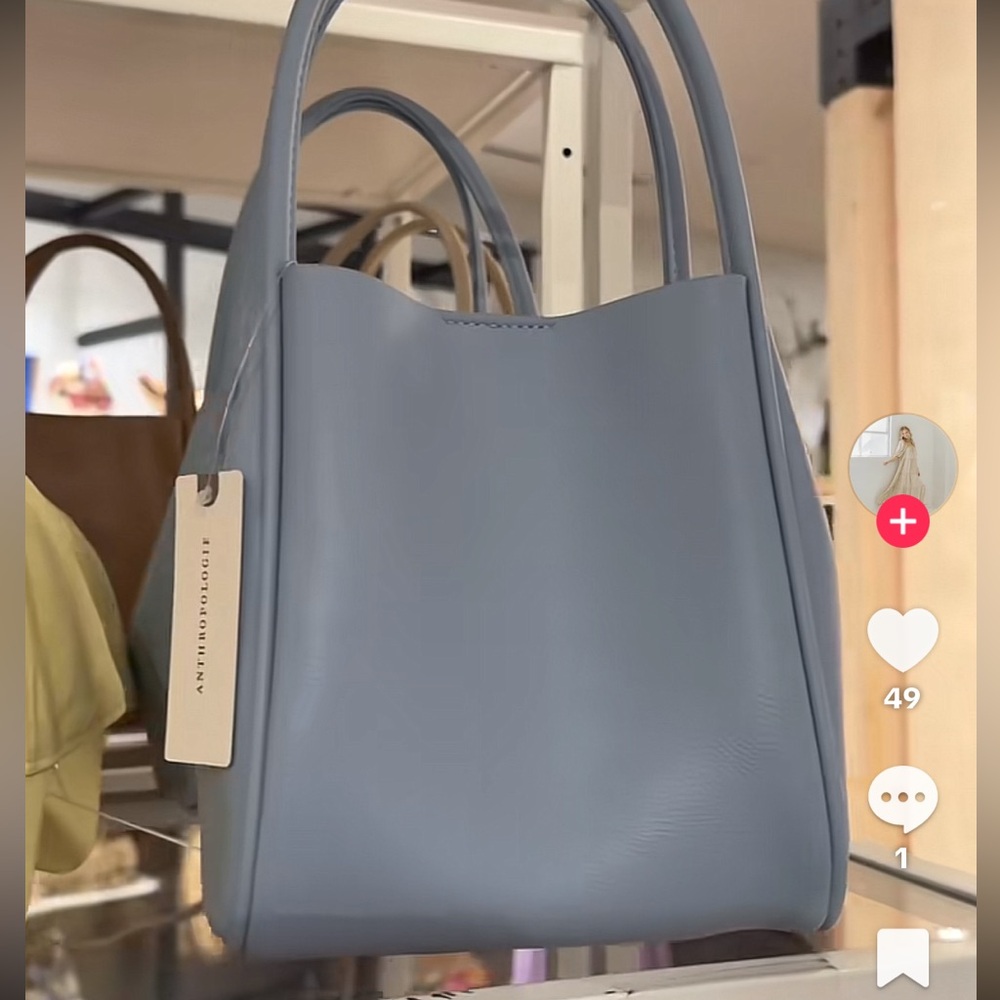 Anthropologie Hollace Mini Tote in Blue Grey - Picture 8 of 8